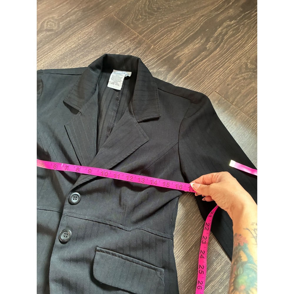 Breakin Loose Womens Black Pinstripe Two Button Blazer Jacket Size 9/10 - Picture 5 of 5
